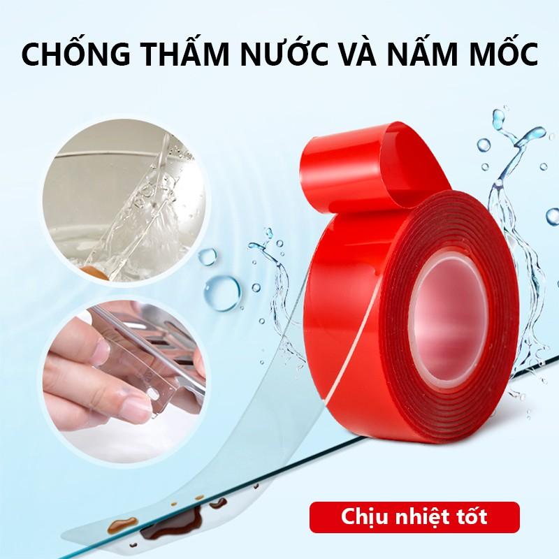 Băng keo silicon 2 mặt trong suốt cuộn 3 mét cực dính