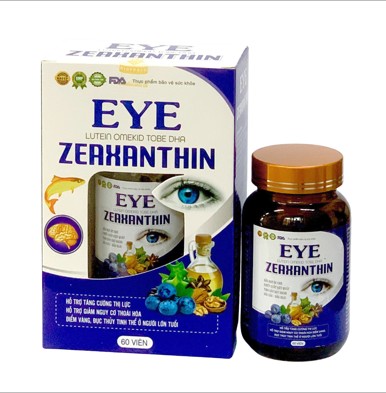 Viên uống bổ mắt EYE ZEAXANTHIN, hộp 60 viên, giúp tăng cường thị lực
