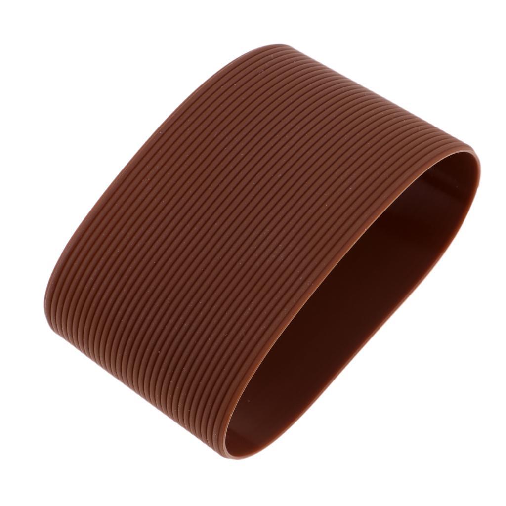 3-4pack Outdoor Silicone Round Non-slip Water Bottle Mug Cup Sleeve Cover brown