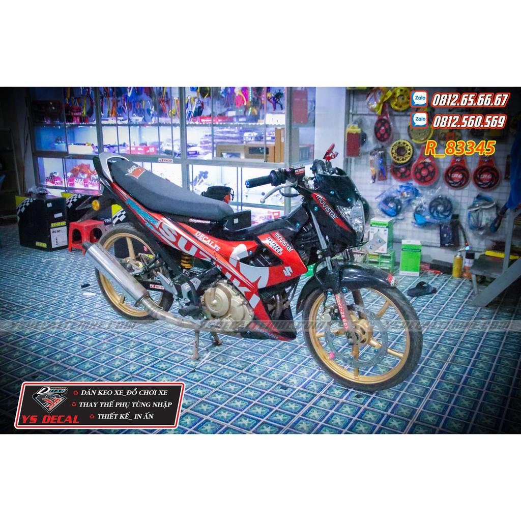 Tem rời xe Raider xăng cơ đỏ bạc