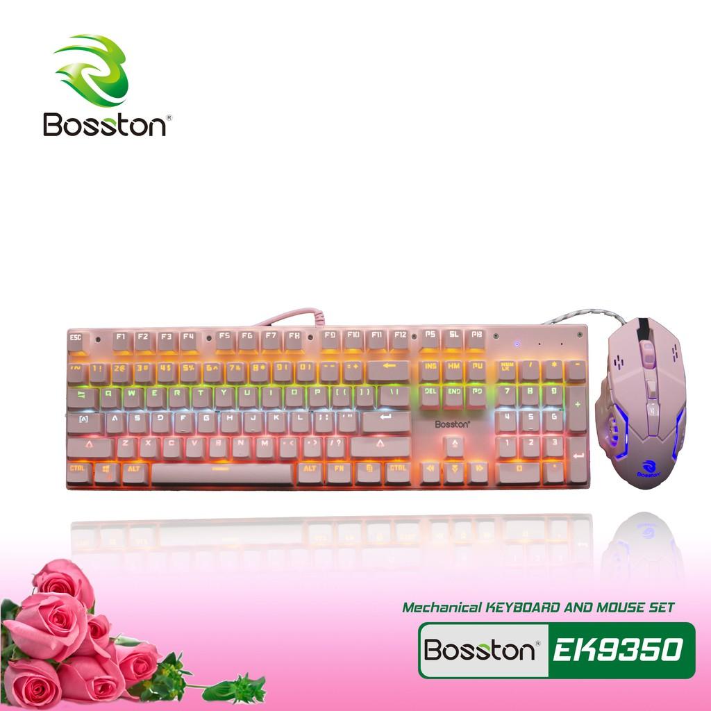Bộ Phím Chuột Cơ Bosston EK9350 Màu Hồng (Pink) - Hàng Chính Hãng