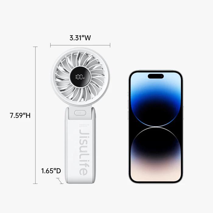 Quạt cầm tay mini Jisulife Life 7 ABS 5 cấp độ gió 3600mAh/5000mAh - Sử dụng liên tục 12h - Hàng Chính hãng