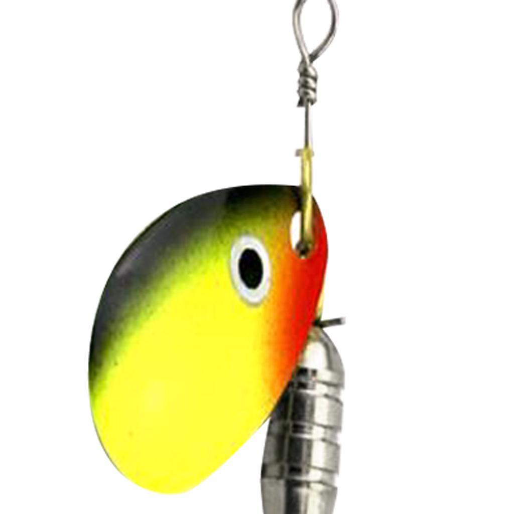 Spoon Fishing Lure Hard Metal Lure Spinnerbait Crankbait with Treble Hooks Bright Red Artificial Feathers