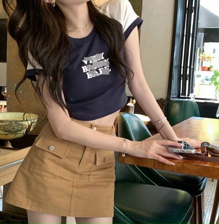 SET CHÂN VÁY NGẮN TÚI HỘP LƯNG CAO SUÔNG TRƠN + ÁO THUN CROPTOP TRƠN ĐI BIỂN DẠO PHỐ ĐI CHƠI ĐI LÀM
