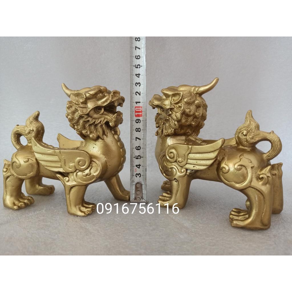 Đôi Tỳ hưu bằng đồng cỡ trung, tỳ hưu phong thủy chiêu Tài hút Lộc NHƯ Ý