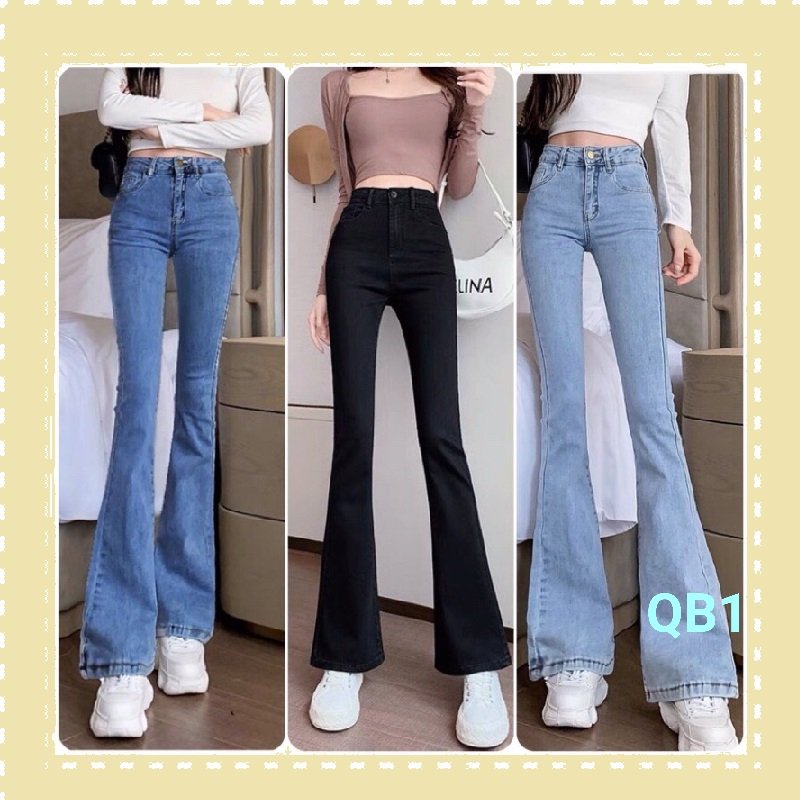 Quần Jeans nữ ông loe cạp cao siêu xinh cho các nàng QB1