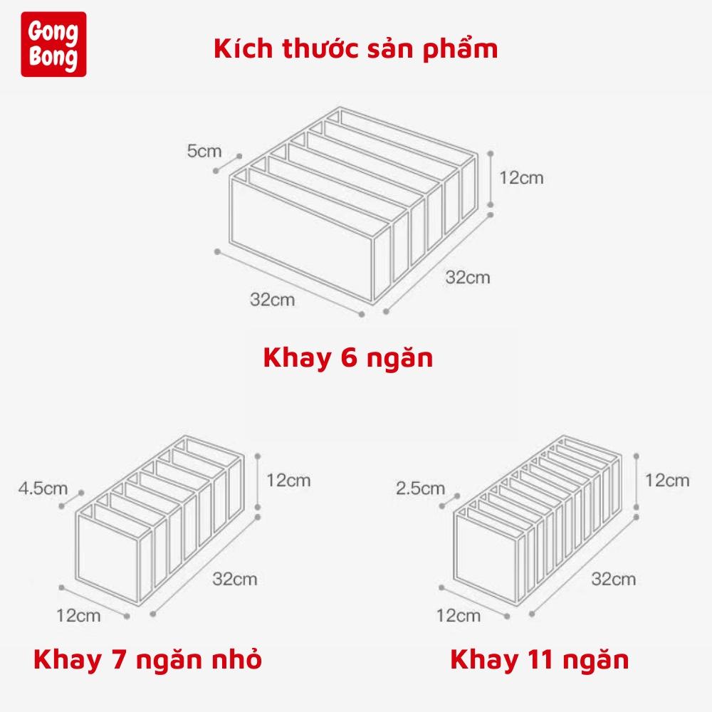 Khay túi vải size to đựng quần áo Khay đựng quần jean 7 ngăn Túi sắp xếp quần áo cho tủ áo gọn gàng tiện lợi