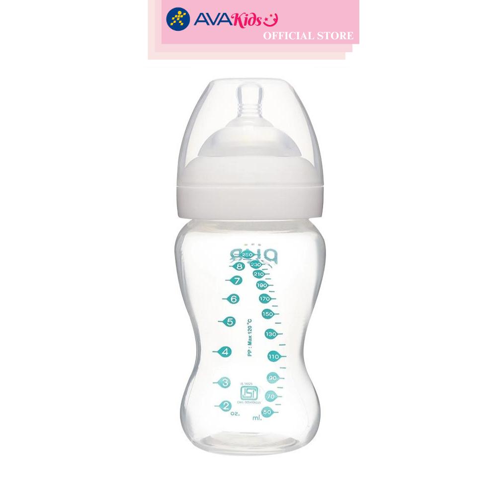 Bình sữa nhựa PP, PE Pur Milk Safe 9812 cổ rộng 250 ml (3 - 6 tháng)