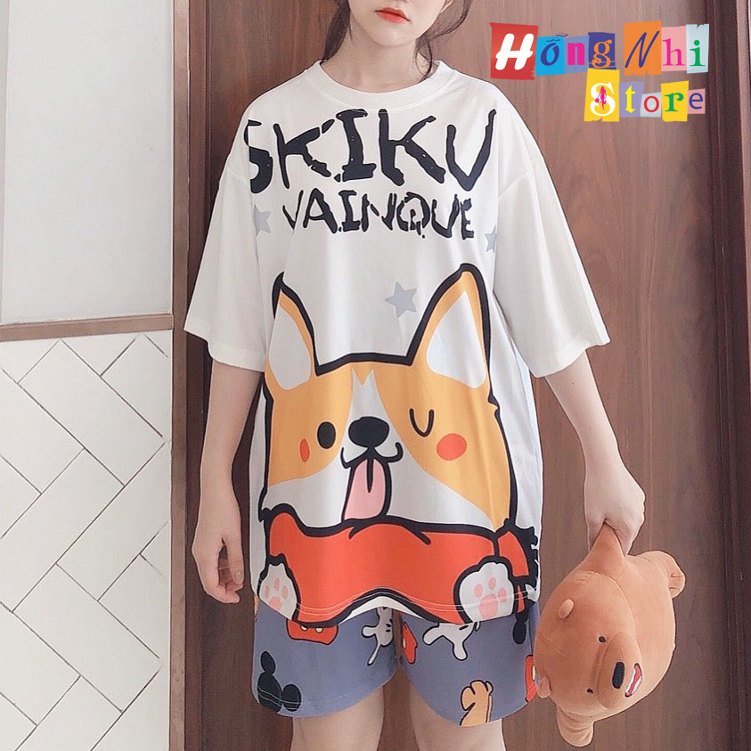 Quần Short Cartoon Unisex Quần Xám - Quần Đùi Hoạt Hình Siêu Cute - MM