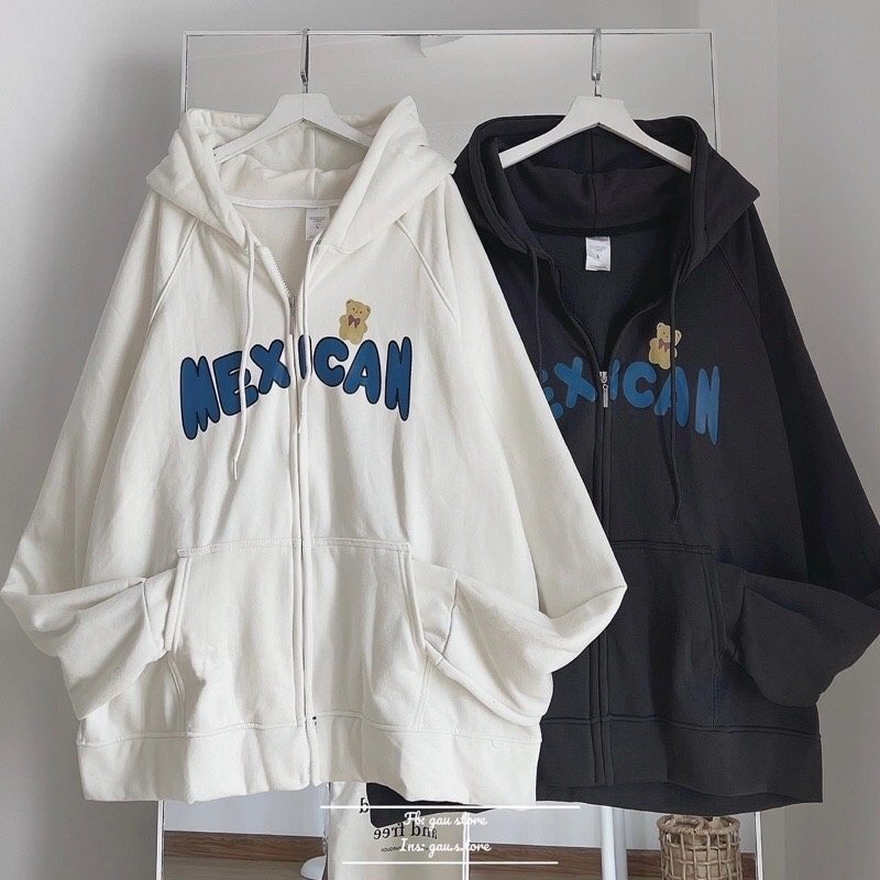 ÁO HOODIE - ÁO KHOÁC NỈ NGOẠI Dây full zip HOOIDE MỚI IN MEXICAN