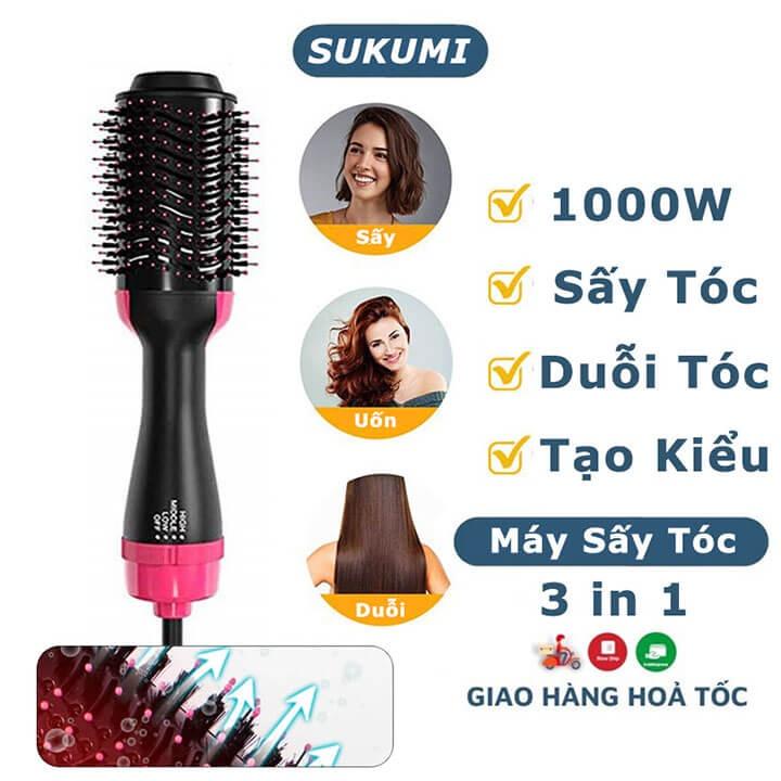 Lược tròn tạo phồng tóc - sấy tóc cụp - tạo phồng tóc ONE STEP, Lược Uốn Cúp Sấy Tóc Đa Năng - Lược Tròn Xoay 360 độ