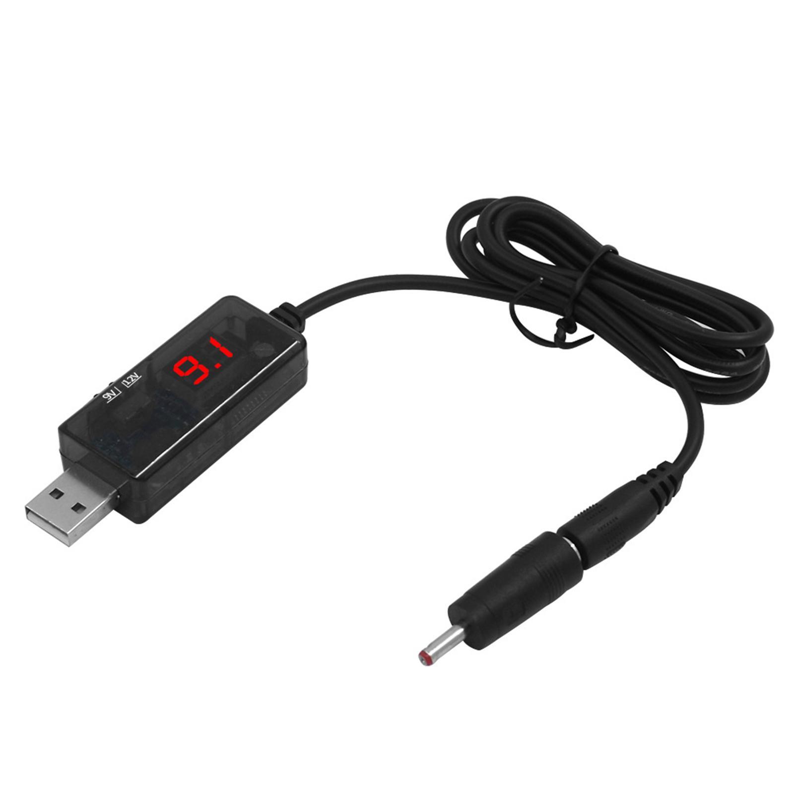 USB DC 5V to 12V 9V Power Cable Step up for 5.5/3.5mm Router Lamp Speaker