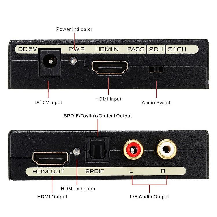 Bộ chuyển HDMI ra HDMI, AV, SPDIF dùng hát karaoke nghe nhạc trên loa lớn - AY60