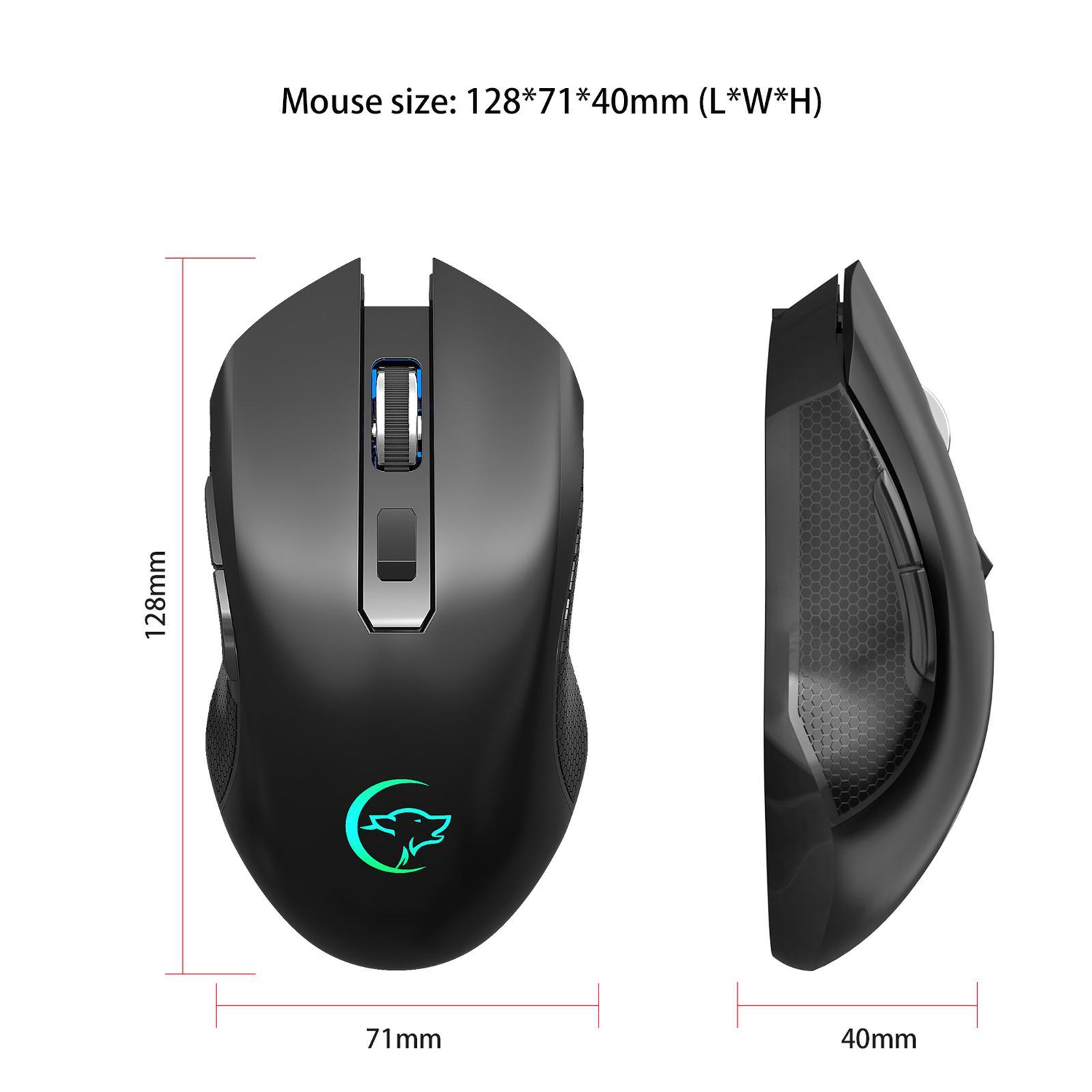 2.4G RGB Gaming Mouse 6 Button Rechargeable with USB Receiver