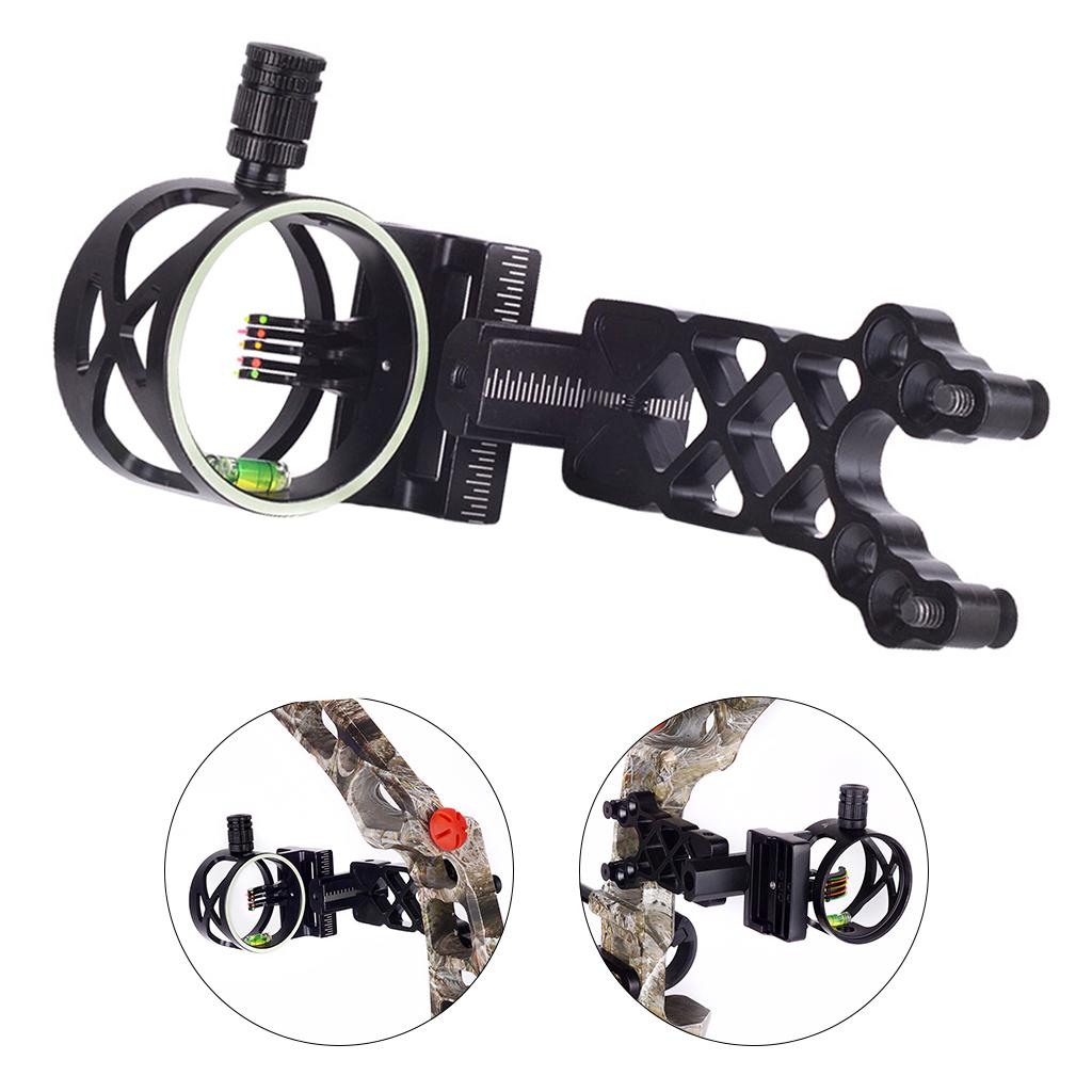Adjustable Bow Sight 5 Pin Compound Bow Aim Night visible Trainer