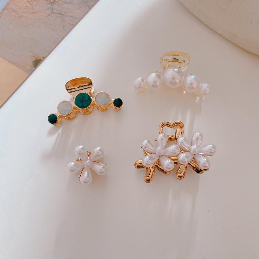 Set 2 Cái Kẹp Tóc Nhựa Và Kim Loại Ngọc Trai Nhân Tạo Nhỏ Phụ Kiện Tóc Cho Nữ Xu Hướng Hàn Quốc