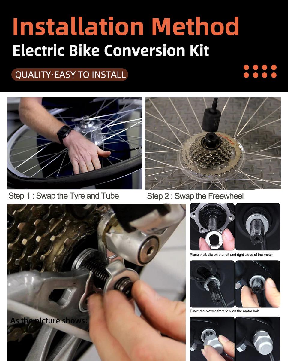 Bộ dụng cụ xe đạp điện với pin 36V 500W EBIKE BICHCLE KIT 20 26 27.5 Color: 27.5inch front LCD Number of speeds: with 10ah battery