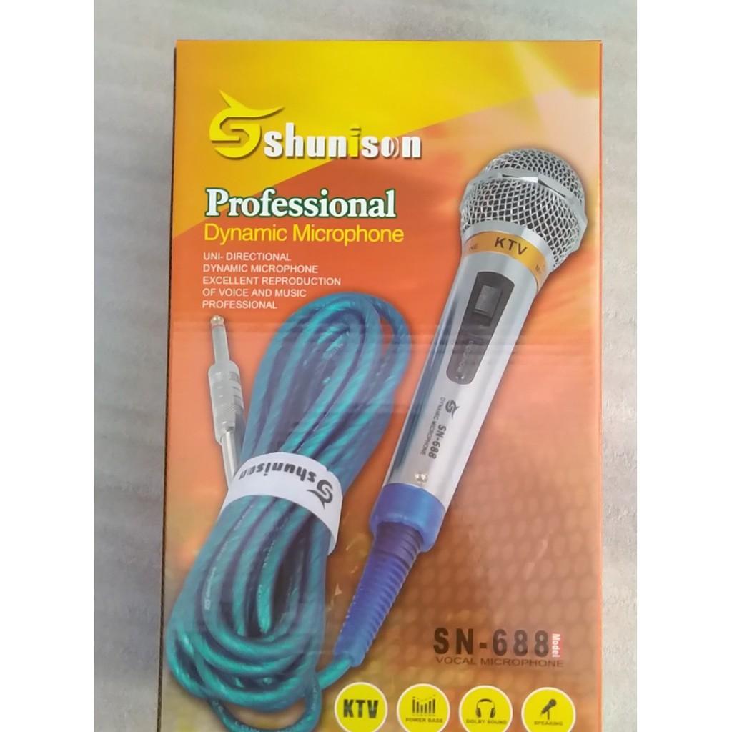 MICRO KARAOKE SHUNISON KTV SN688 CAO CẤP - DÂY 6M