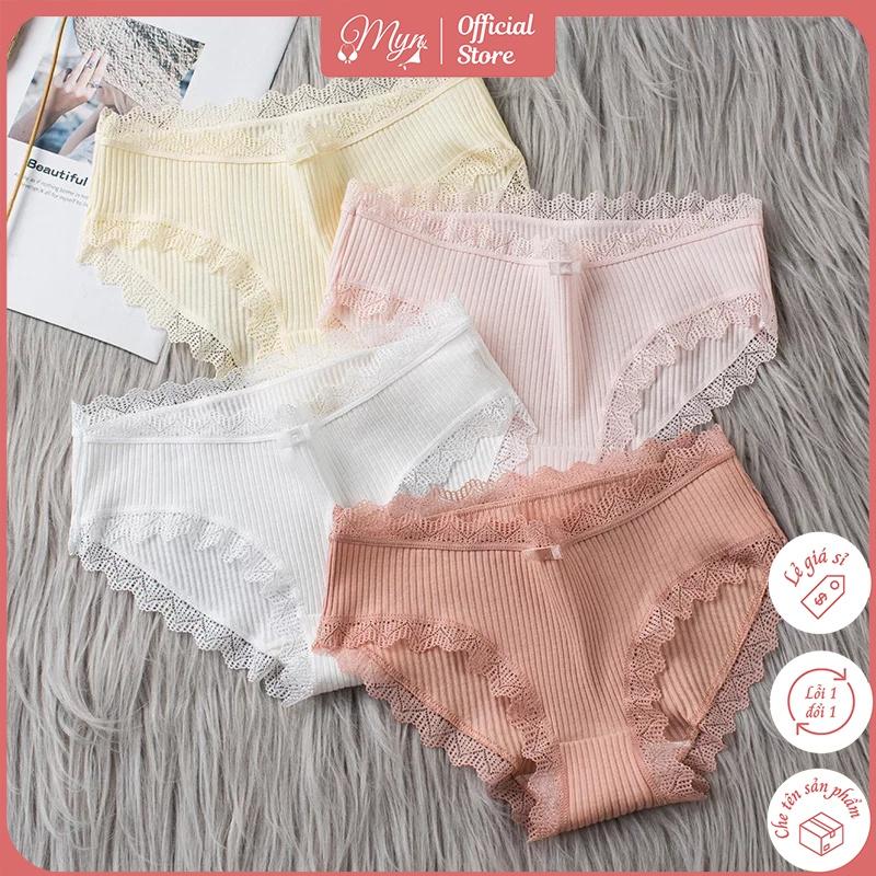 QUẦN LÓT GÂN TĂM KHÁNG KHUẨN VIỀN REN ĐÍNH NƠ SIÊU ĐẸP SIÊU HOT