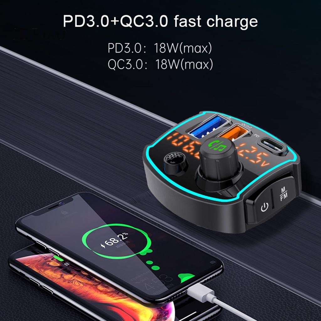 *QCDZ* BC69 Car MP3 Player Stable Bluetooth V5.0 ABS Quick Charger U Disk Music Player