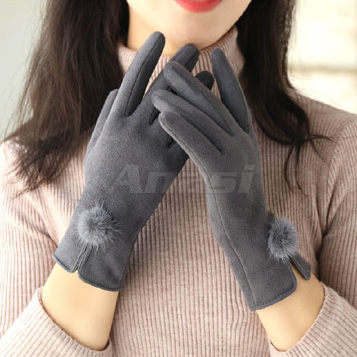 Găng tay mùa đông/ chống nắng nữ Anasi CB68 - Vải nỉ dày dặn