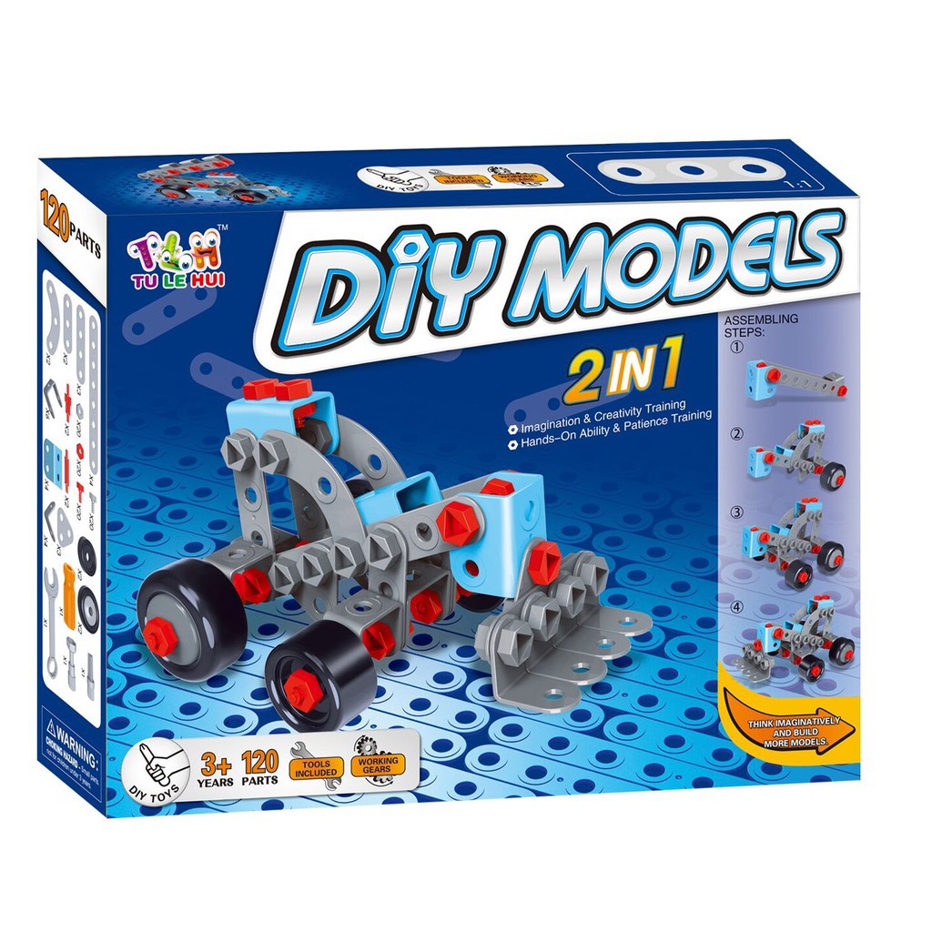 Đồ chơi phát triển kỹ năng cho bé - DIY MODELS, lắp ghép 3D mô hình 2 trong 1 Toyhouse 0620-TH110-TLH-1 nhựa mềm