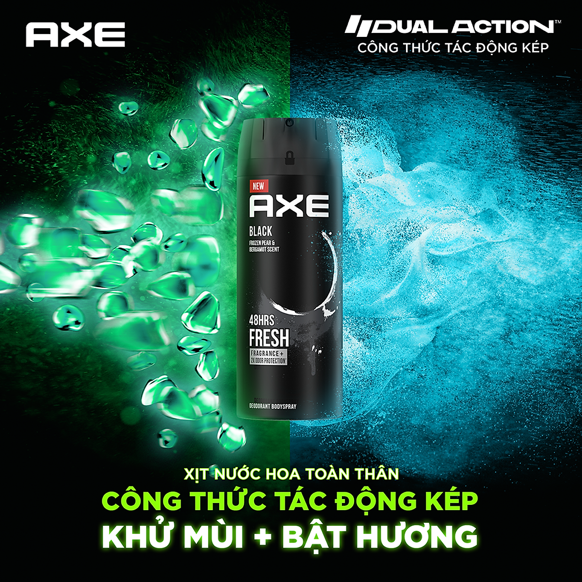 Xịt nước hoa toàn thân dành cho nam AXE Black (135ml)