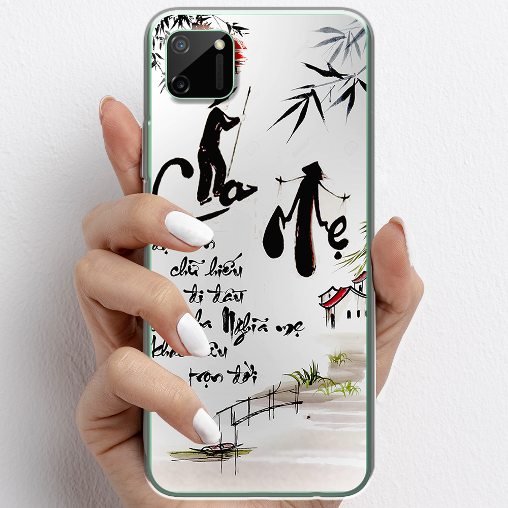 Ốp lưng cho Realme C11 nhựa TPU mẫu Thư pháp cha mẹ