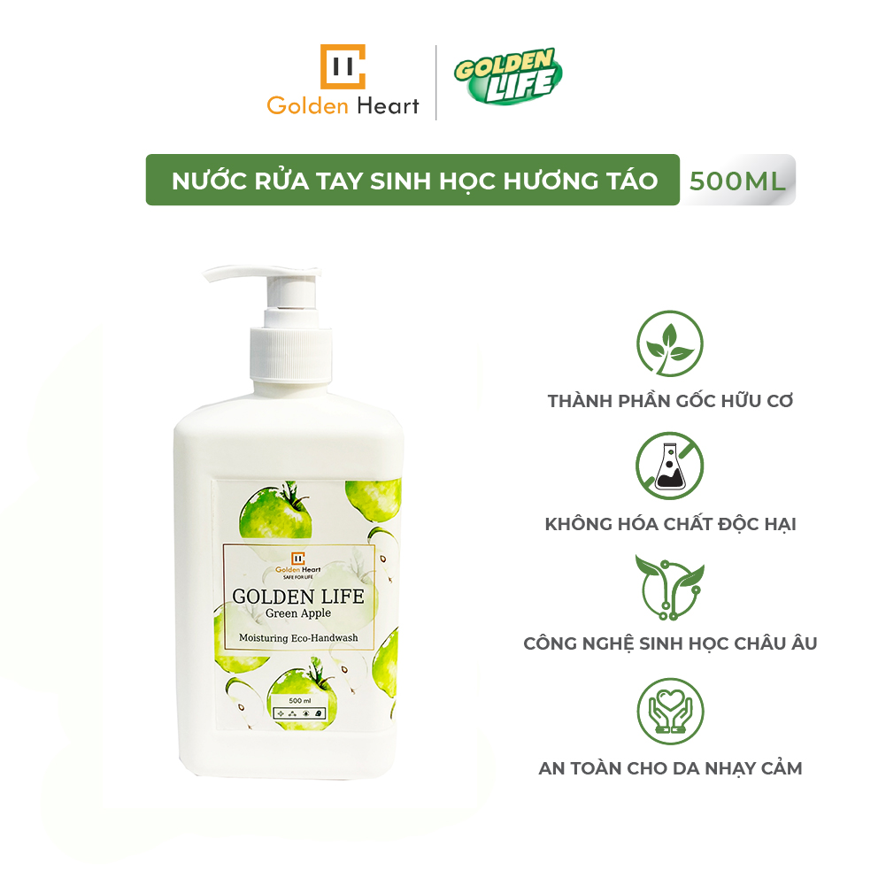 Nước rửa tay sinh học Golden Life - Hương táo 500ml