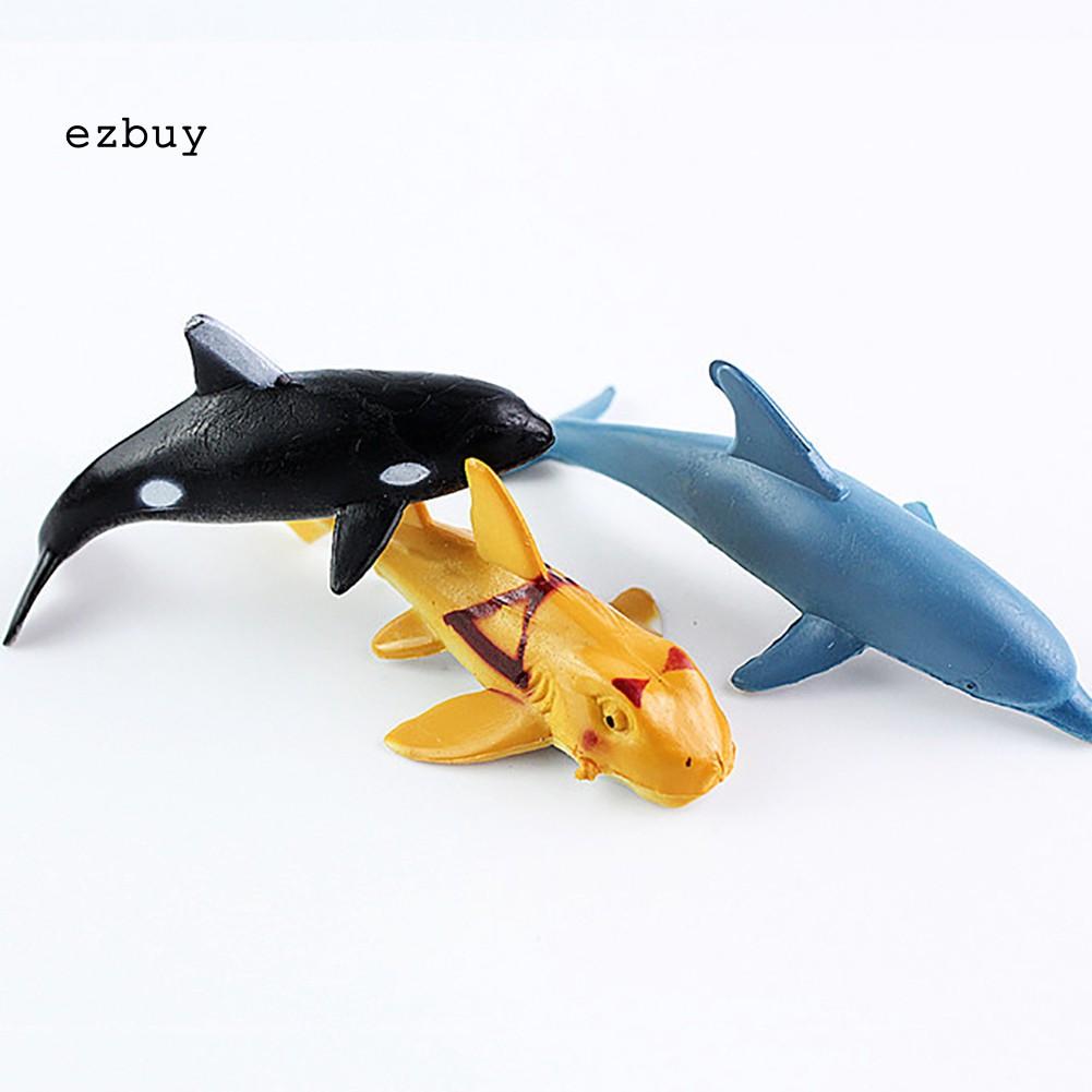 【EY】24Pcs Realistic Mini Sea Life Animal Whale Lobster Figures Educational Kids Toy