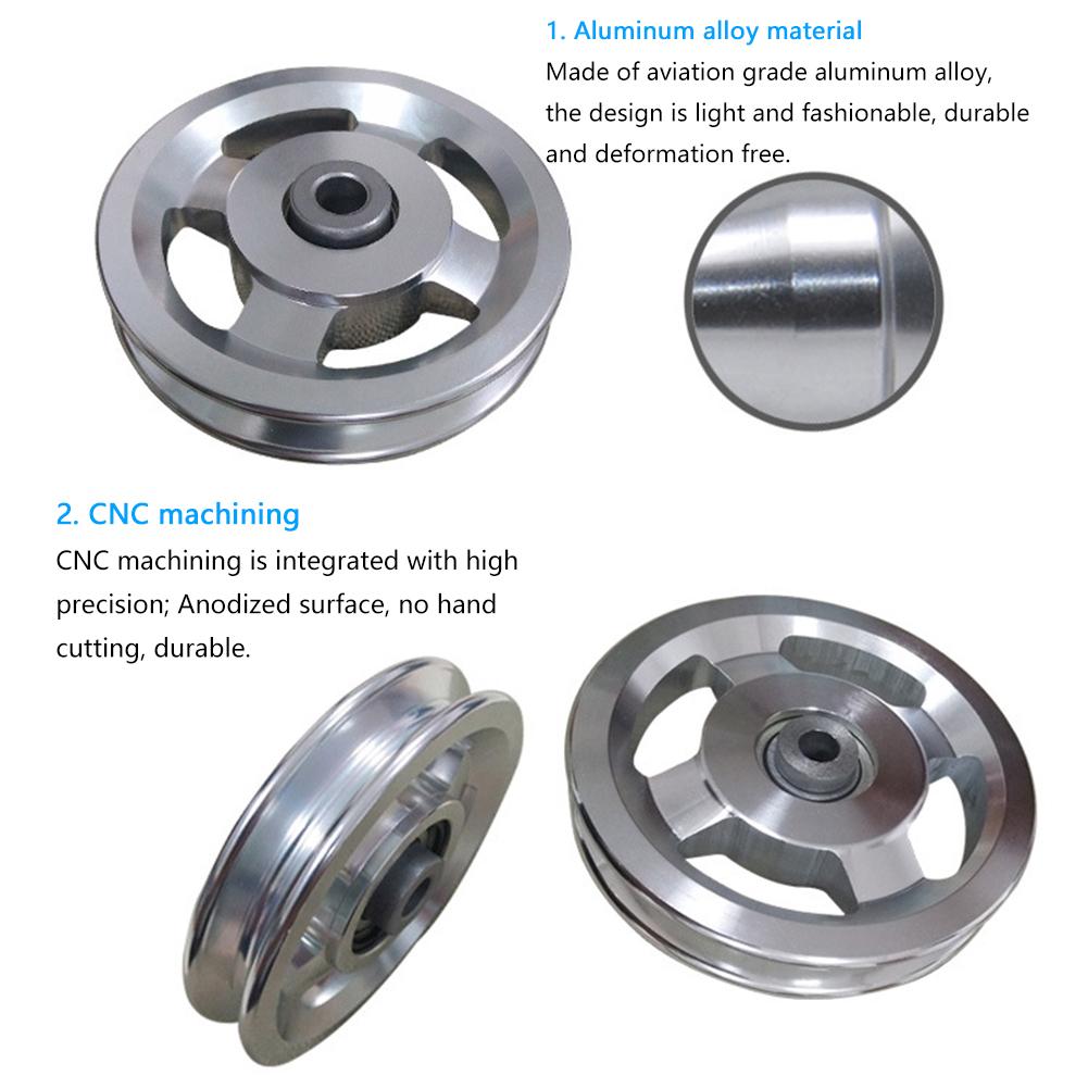 Thiết bị phòng tập thể dục bánh xe Tough ALUMINUM Hợp kim vòng ròng rọc Bề mặt mịn dễ thay thế bộ phận tập thể dục của bánh xe ròng rọc Color: 114mm