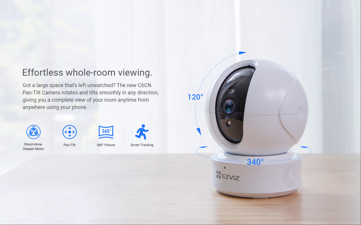 Camera WI-FI EZVIZ C6CN-H.265, 2MP, Ture WDR, Trong Nhà Đàm Thoại 2 Chiều, theo Phát Hiện Người Chuyển Động Thông Minh--Hàng Chính Hãng