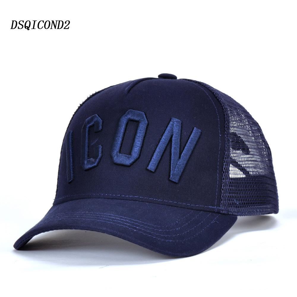 DSQICOND2 Cotton Mùa Hè Nón Lưỡi Trai Nam Nữ Thêu BIỂU TƯỢNG Đen Bố Nón Hip Hop DSQ Trucker Cap Hombre Gorras casquette