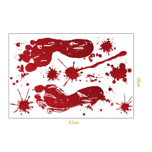 Decal trang trí tường - Halloween Bàn Chân Máu