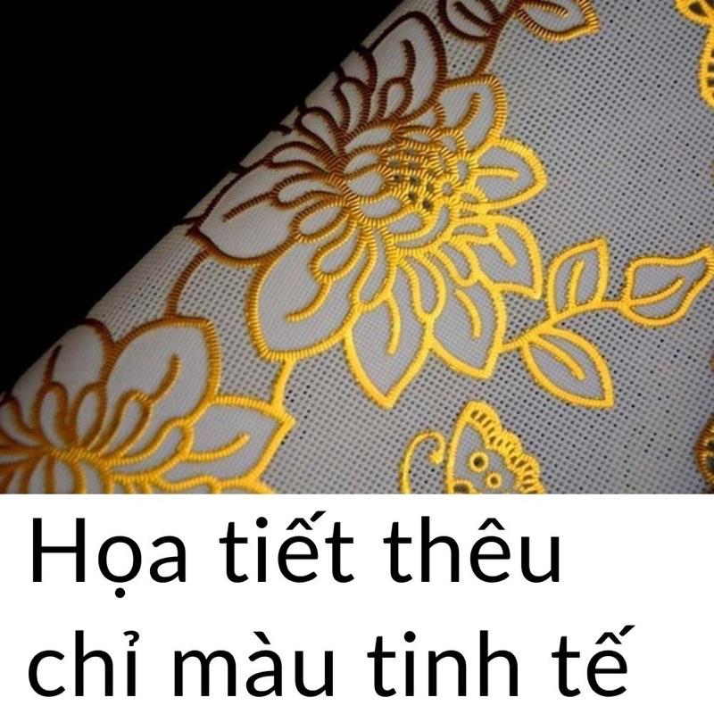 Khăn trải bàn ăn vintage ren hoa nhựa chống thấm nước in hoa nổi đủ kích thước VIP ảnh thật