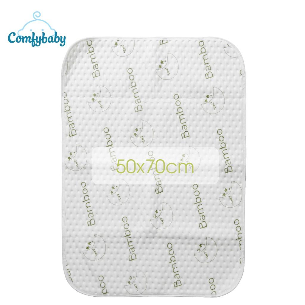 Tấm lót chống thấm cho bé thay tã 4 lớp vải sợi tre Bamboo cao cấp  kháng khuẩn và thoáng khí Comfybaby PAD