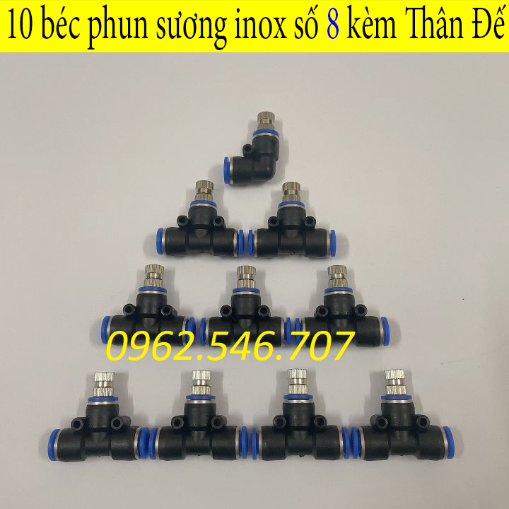 Trọn Bộ 10 béc phun sương (gồm cả đế gắn ống và béc phun)