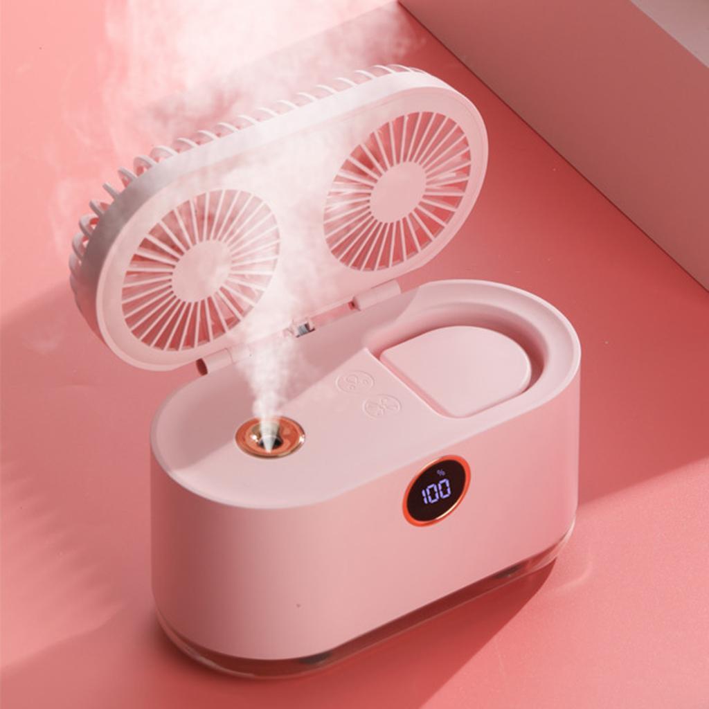 Mini Air Conditioner 3 in 1 Cooling Fan Humidifier Purifier LED Light White