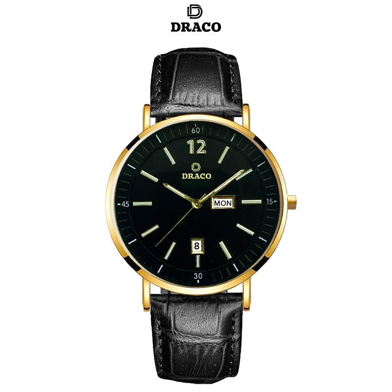 Đồng Hồ Nam DRACO D21-ST01 “The First boy” Đen Da Đen