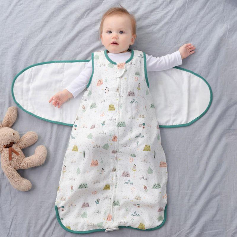 Trẻ Sơ Sinh Đầm Sleepsack Mềm Mại Thoáng Khí Cotton Trẻ Sơ Sinh Túi Ngủ Có Thể Điều Chỉnh Bé Bọc Vải Chăn