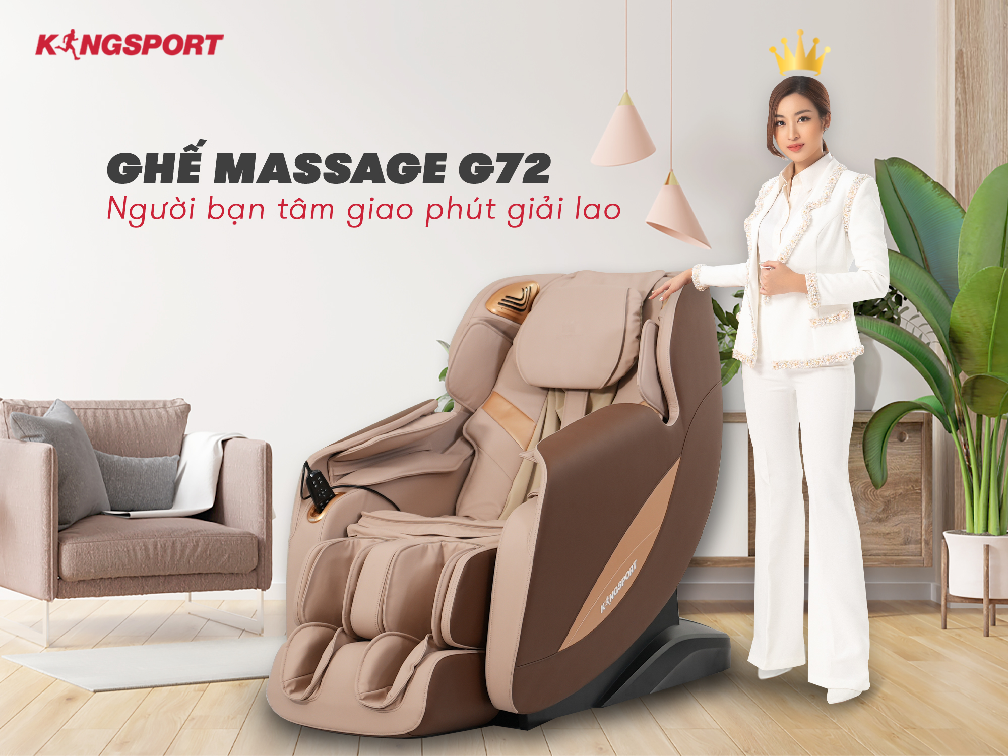 Ghế massage toàn thân cao cấp Kingsport G72 - Brown Soil