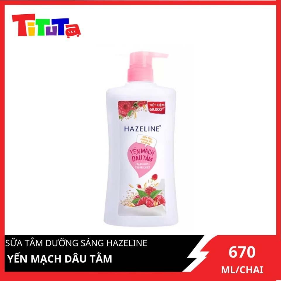 Sữa Tắm Hazeline Yến Mạch &amp; Dâu Tằm - Sáng Mịn Đều Màu (Chai 670g)