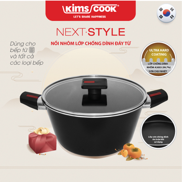 Nồi KIMS COOK Next Style đáy từ hợp kim nhôm chống dính