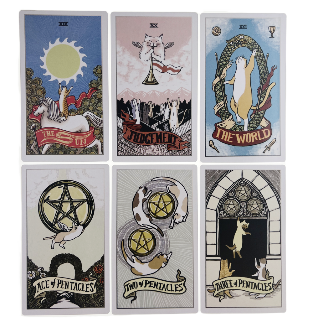 Bộ Bài Stray Cat Tarot 78 Lá Bài 7x12 Cm Tặng Đá Thanh Tẩy
