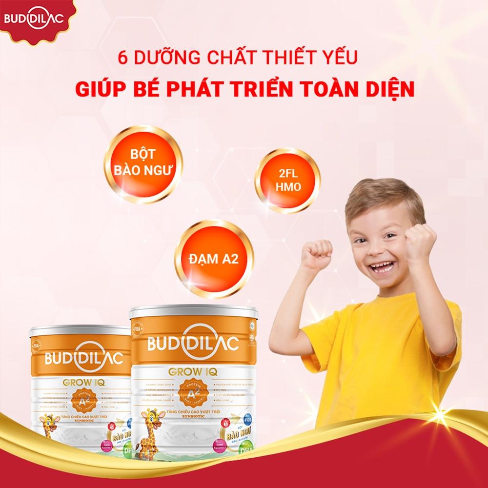 Sữa Bột BUDDILAC GROW IQ Hỗ Trợ Phát Triển Trí Não Và Chiều Cao, Bổ Sung Vitamin Tăng Sức Đề Kháng Hộp 900gr