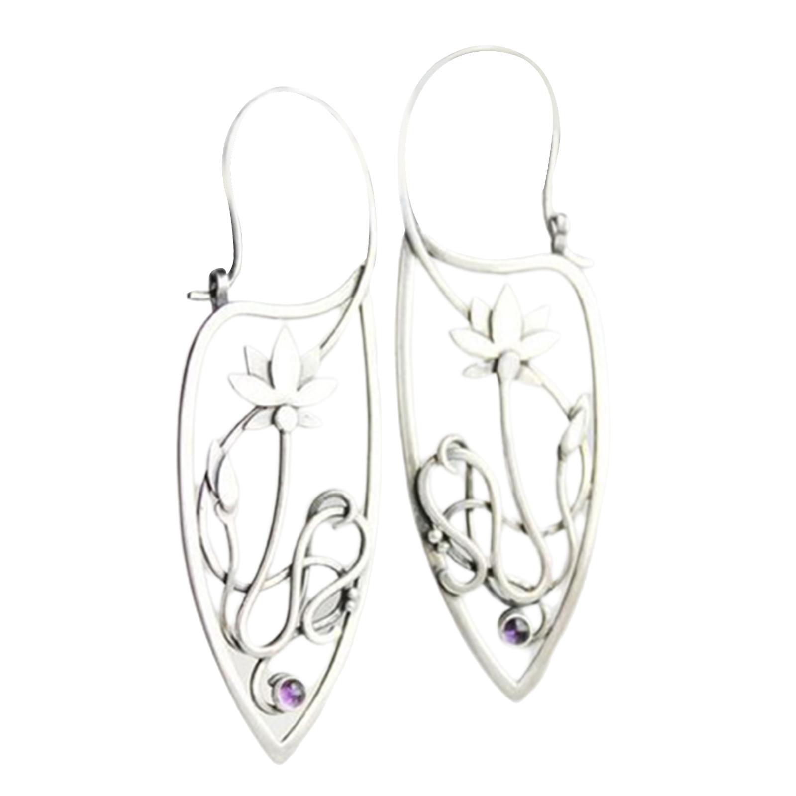 Ethnic Style Earrings Eardrop Delicate Jewelry Antique Flower for Holiday