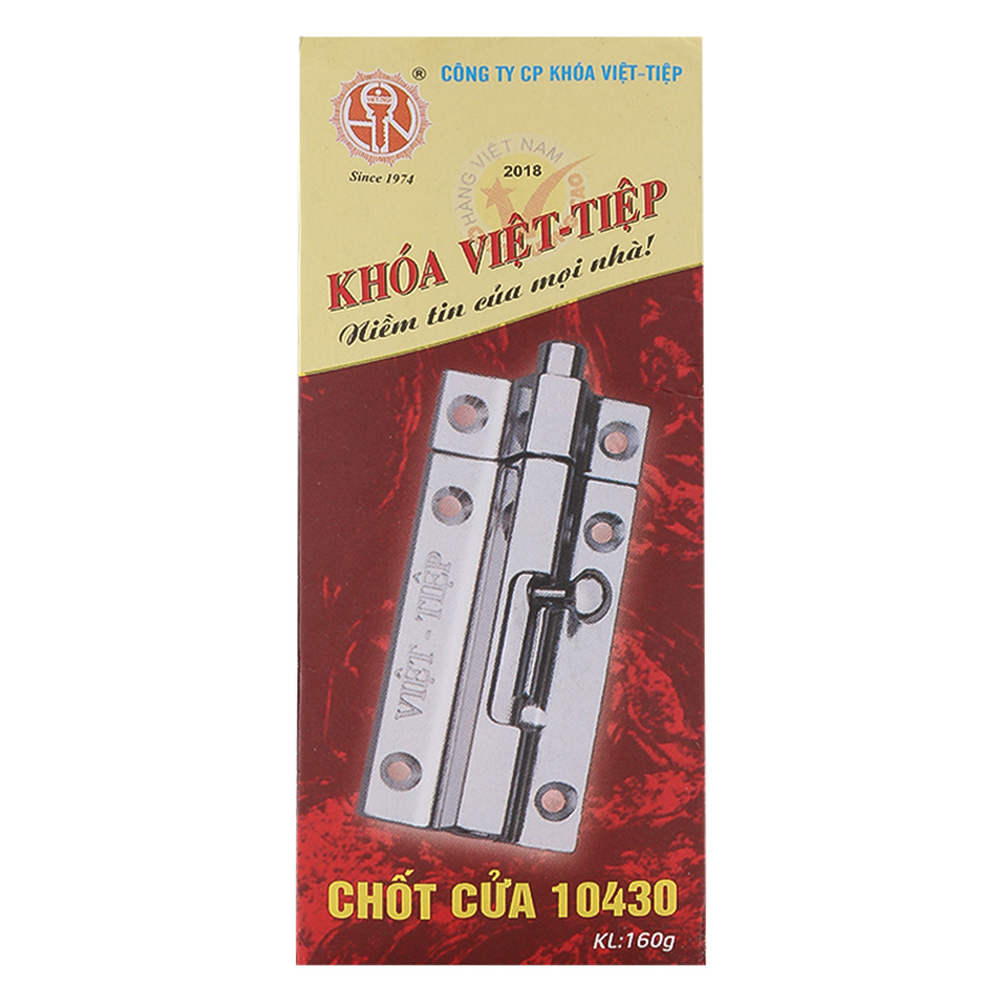 Chốt Ngang An Toàn Việt Tiệp 100% Inox Không Gỉ (98 x 43 mm)