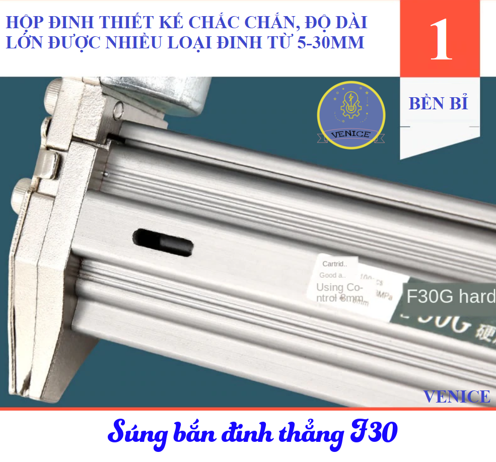 MÁY BẮN ĐINH THẲNG F30 - DÙNG ĐIỆN 220V - CÔNG SUẤT LỚN - KHÔNG THỪA ĐẦU ĐINH