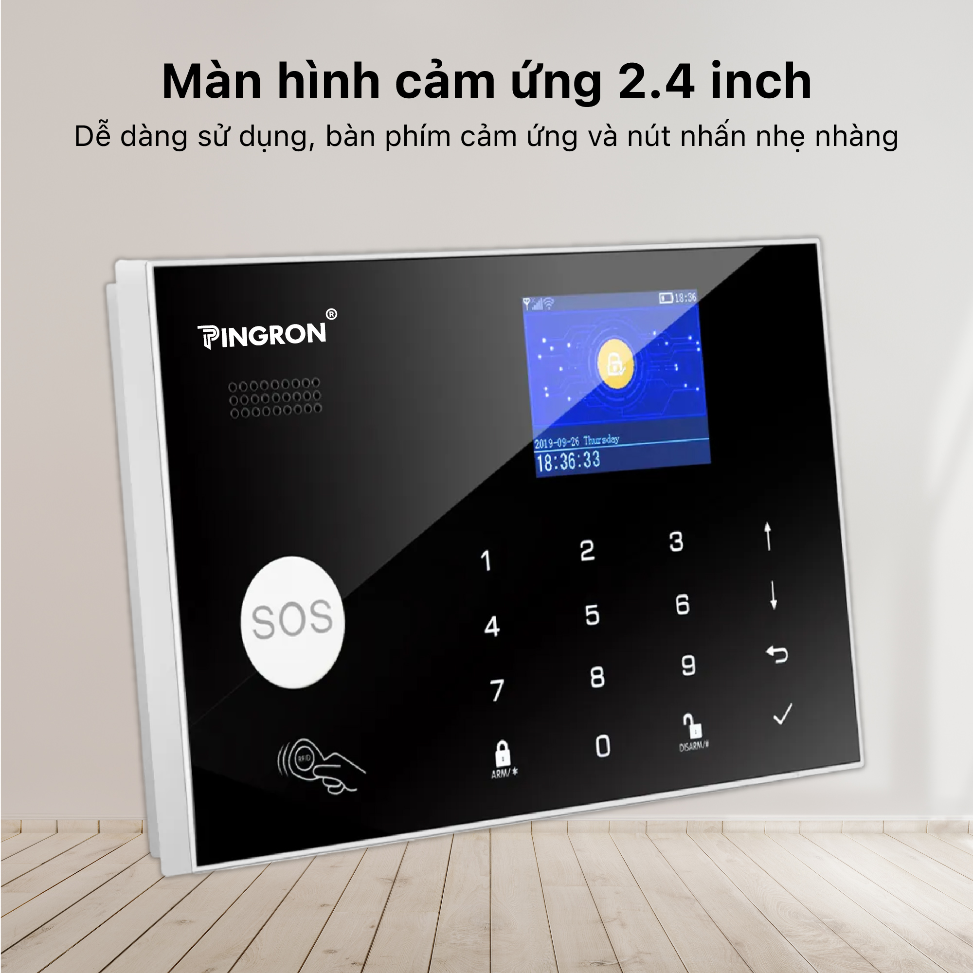 Hình ảnh Thiết bị chống trộm dùng sim chuông báo động chống trộm PINGRON PR-107WG - Báo động qua điện thoại và có hỗ trợ wifi, điều khiển trên ứng dụng