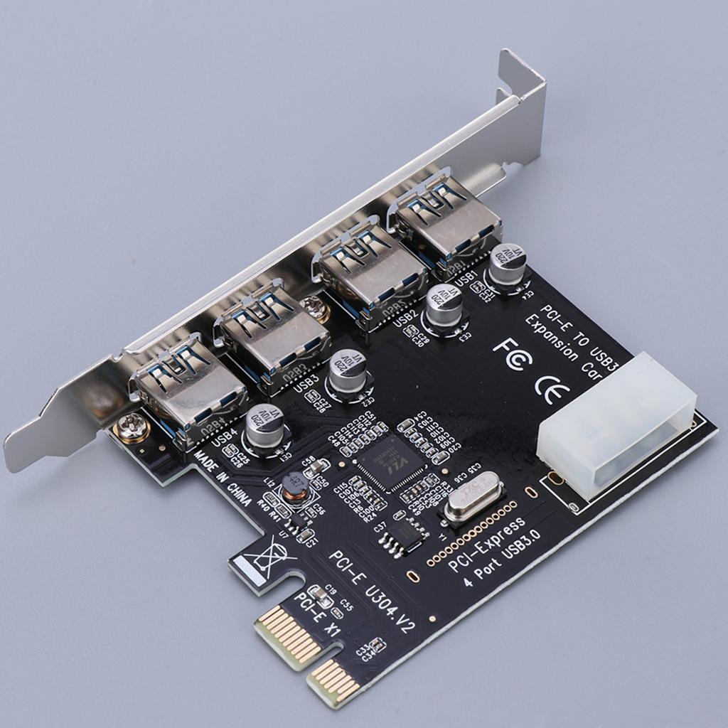 Desktop PCI-E to USB 3.0 Expansion Card 4 USB Ports Hub Adapter